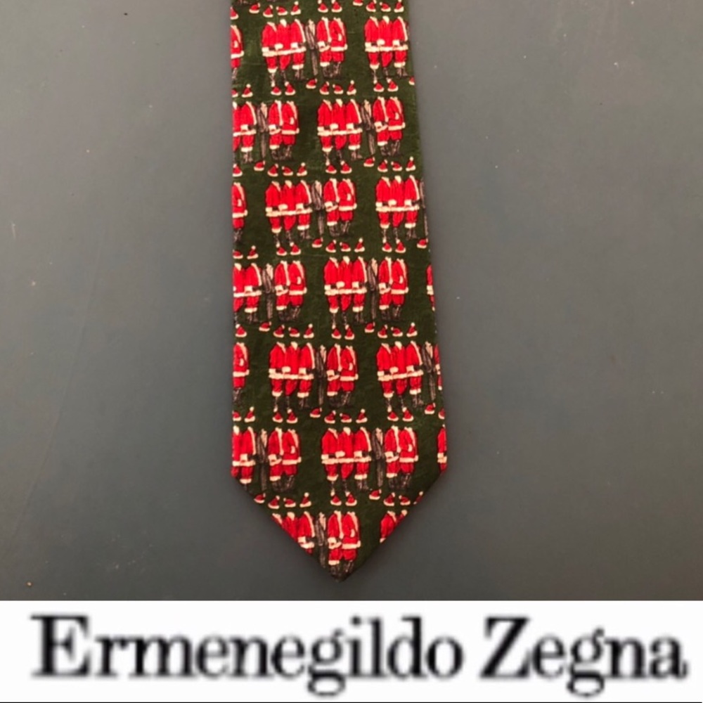 ermenegildo zegna Santa Christmas Xmas Silk Tie